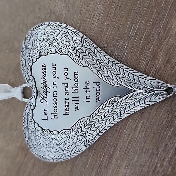 Let Happiness Blossom Angel Wing Wrapped Heart Ornament – By Ganz - Picture 3 of 6